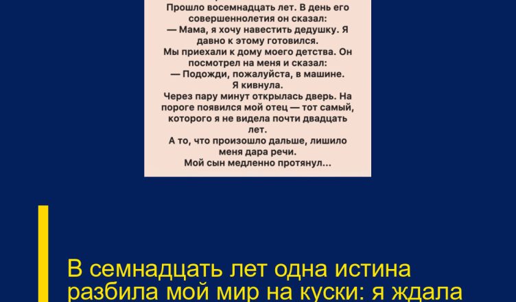 В семнадцать лет одна истина разбила мой мир на куски: я ждала ребёнка.