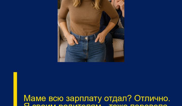 Маме всю зарплату отдал? Отлично. Я своим родителям — тоже перевела