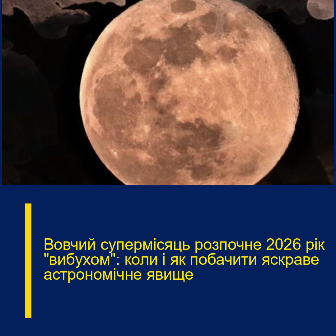 Вовчий супермісяць розпочне 2026 рік “вибухом”: коли і як побачити яскраве астрономічне явище